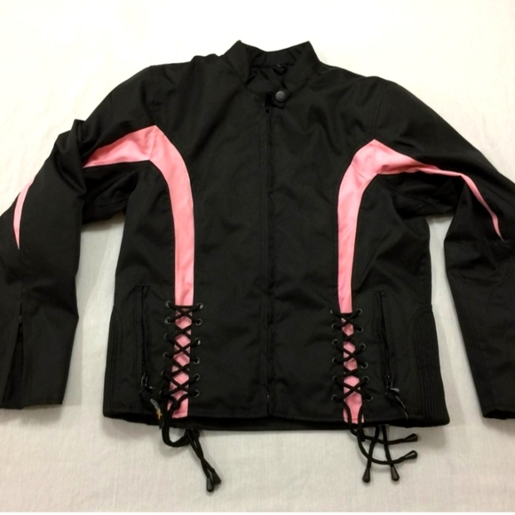 NWOT Xelement Women's Motorcycle 4xl Black and Pink Jacket - Picture 3 of 13